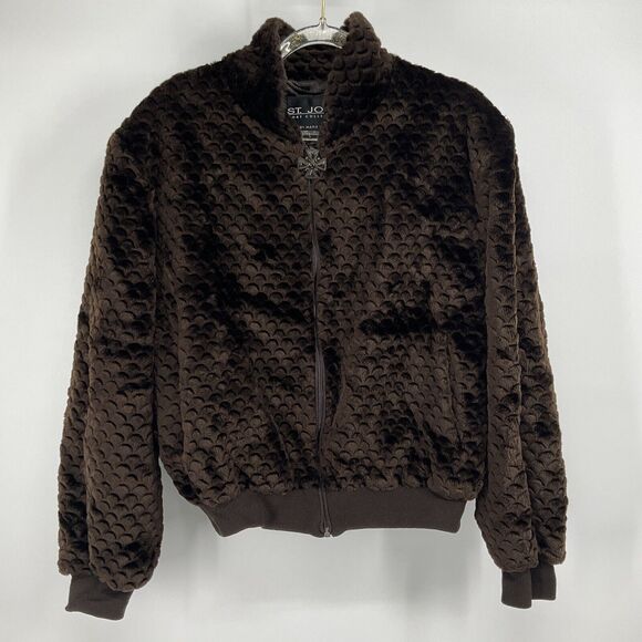 St. John Collection by Marie Gray Jacket Fur Coat Medium Glam Chic Cozycore - Picture 1 of 14